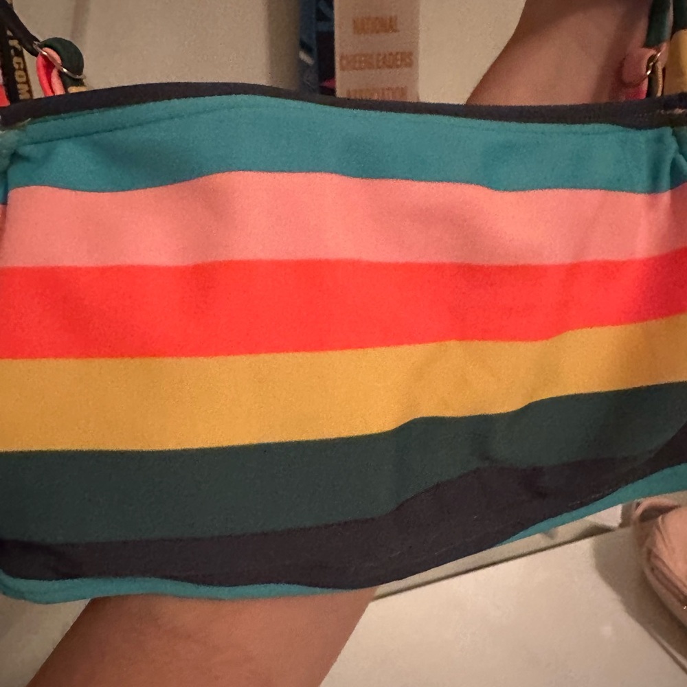 Xhiliration by target rainbow striped bathing suit top. size XS.